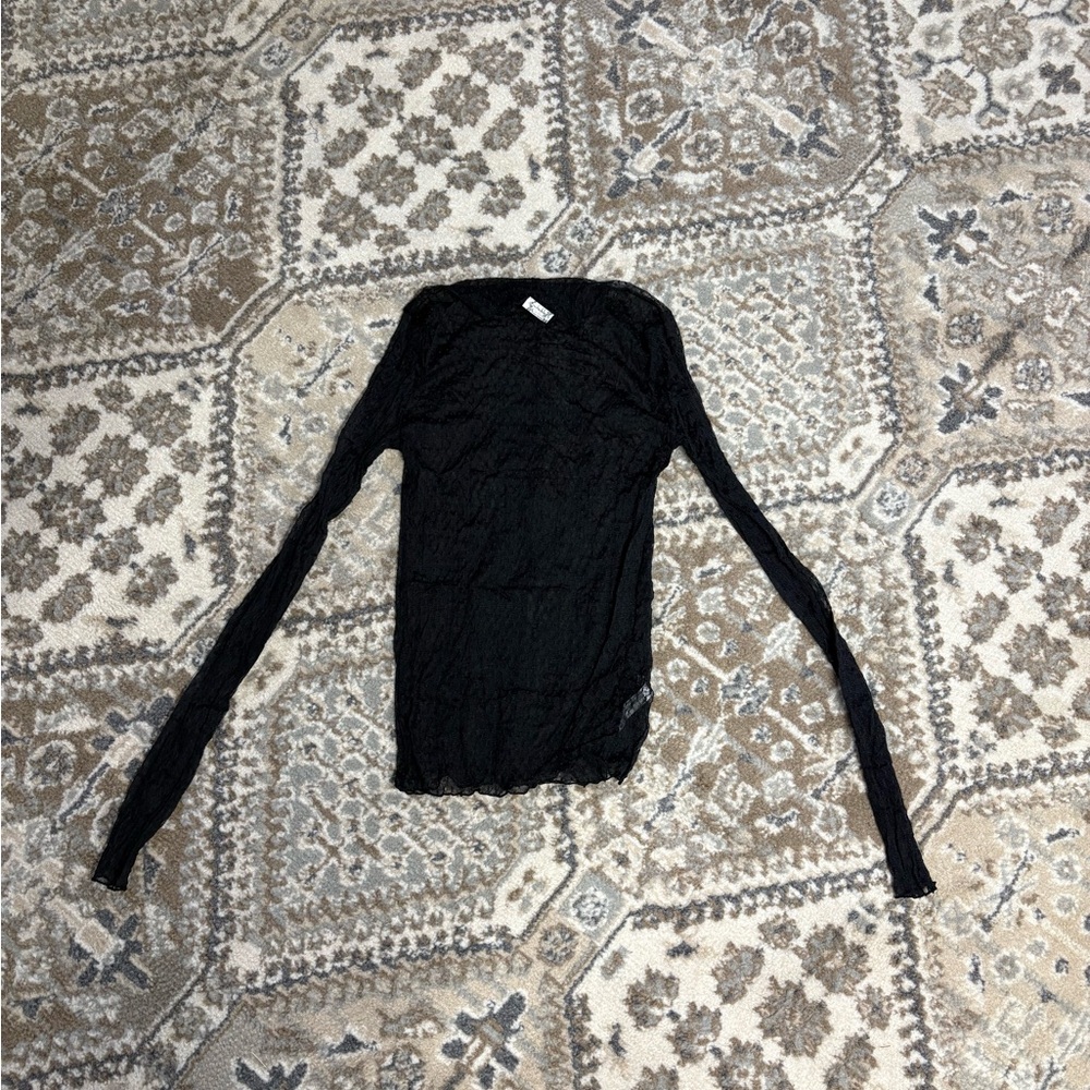 Free People Black Sheer Blouse - Picture 2 of 4